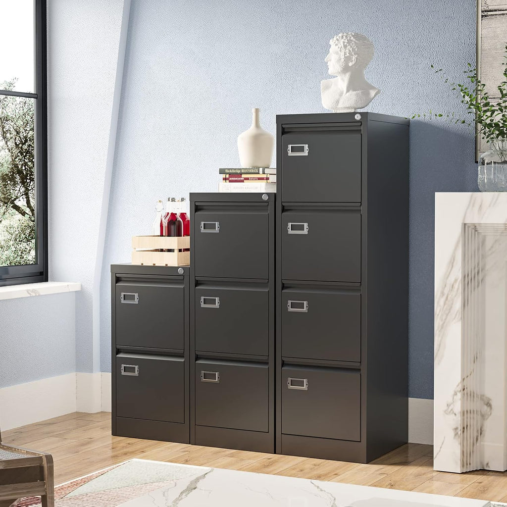 4 drawer file cabinet, filing cabinets for home, front angle view
