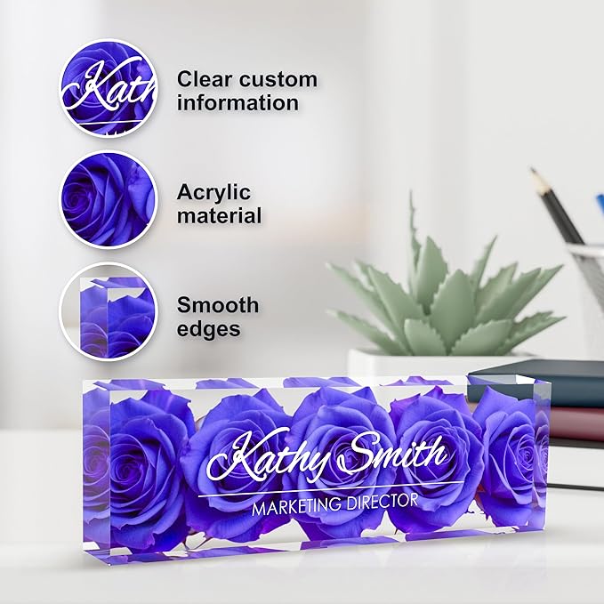 Personalized Name Plate for Desk, Custom Desk Name Plate, Acrylic Name Plate - Image 3