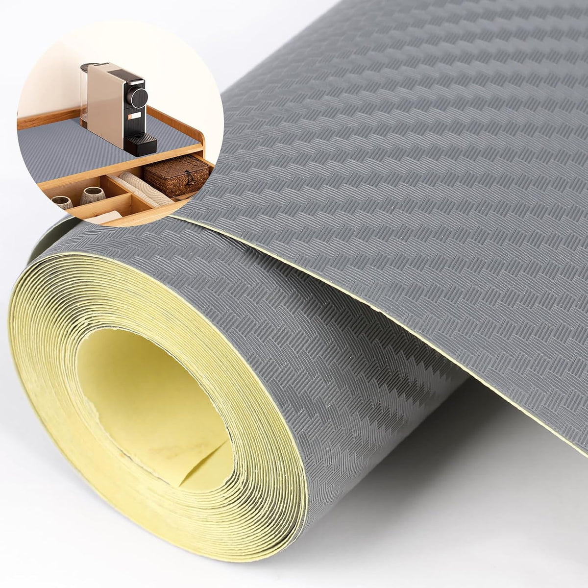 Self-Adhesive Shelf Liner Kitchen Liner, Waterproof Backed Paper Easy Peel an...