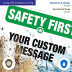 Custom Safety First Sign, OSHA Sign, 10x7 Inches, 4 Mil Vinyl Decal Stickers - Image 5