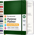 Roterunner Purpose Planner Notebook B5 7.5”x9.8” Undated 2026 Daily Weekly and by Roterunner
