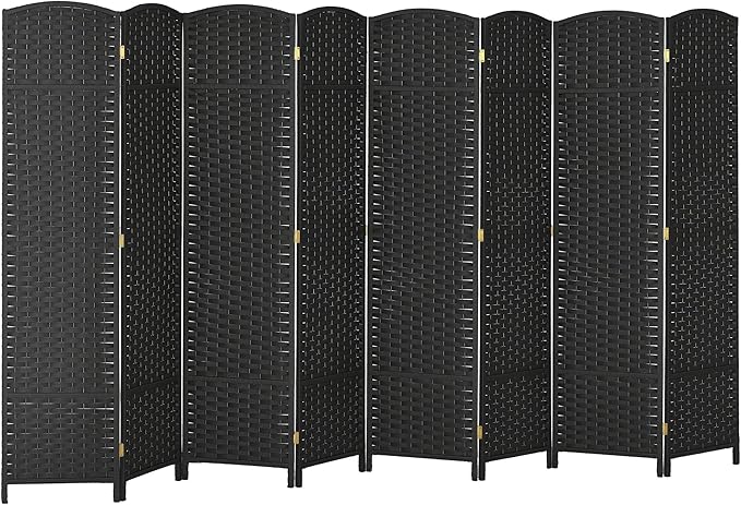 HOMCOM Room Divider, 8 Panel Folding Privacy Screen, 5.6' Tall Freestanding by HOMCOM