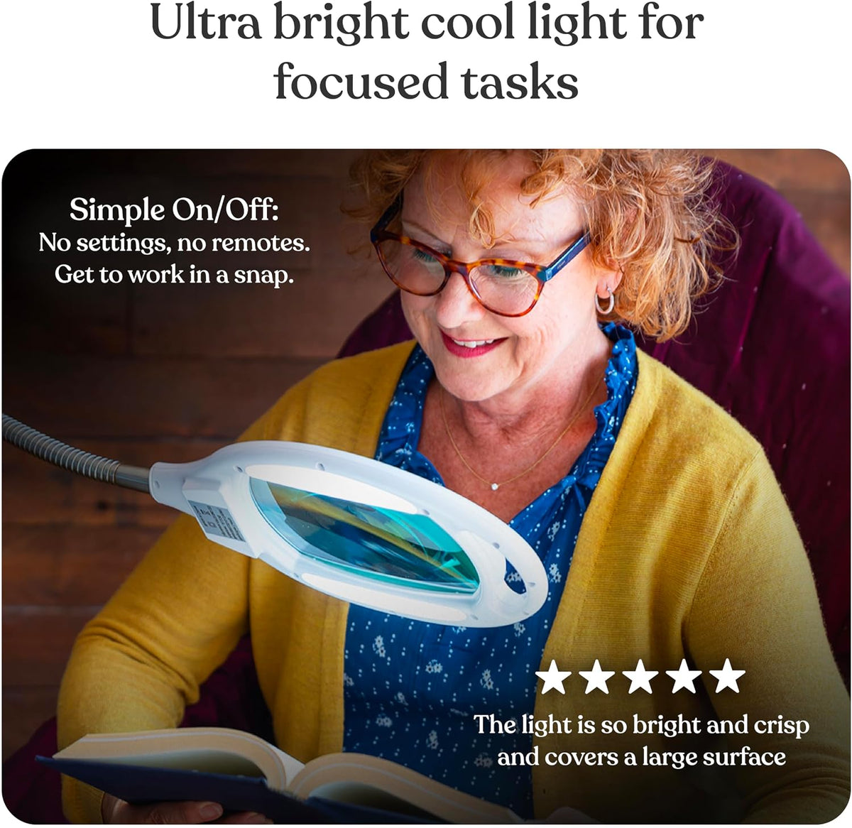 Brightech LightView Pro Magnifying Glass with Light and Stand, Magnifying Flo...