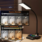 desk lamp with wireless charger, desk lamps for, side view