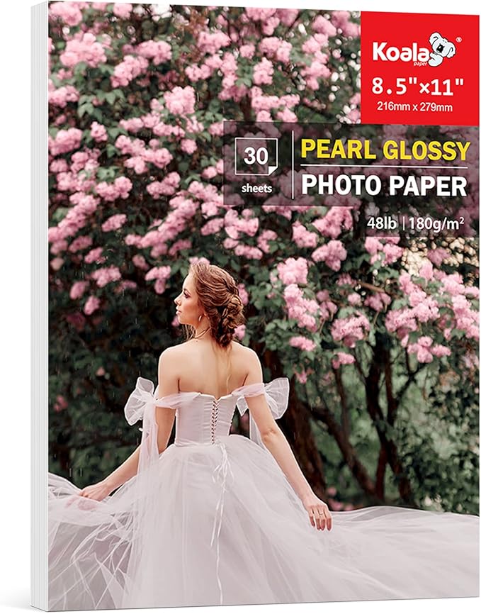 Koala Pearl Glossy Photo Paper 8.5X11 Inches 48LB 30 Sheets Shiny by KOALAPAPER