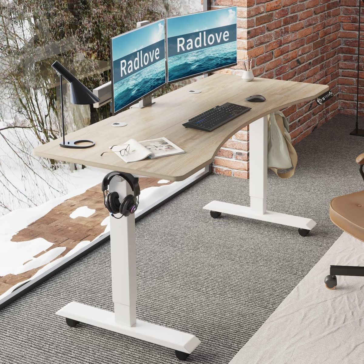 Radlove Electric Standing Desk, 55 x 30 Height Adjustable Computer Desk Sit S...