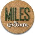 Custom Round Nusery Name Sign, Personalized 3D Baby Name Announcement Sign by Obsidian+Home+Creations