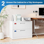 PEUKC 2 Drawer File Cabinet, Lateral Filing Cabinets - Image 7