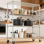 M MZG 4 Tiers Shelf 1400 lbs Steel Storage Shelving Utility Shelving Unit Steel - Image 2