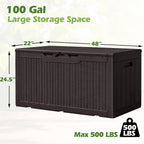 greesum 100 gallon resin deck box large outdoor on a desk or shelf