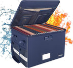 ENGPOW File Box with Lock, Fireproof Document Box with Zipper＆Pockets, by ENGPOW