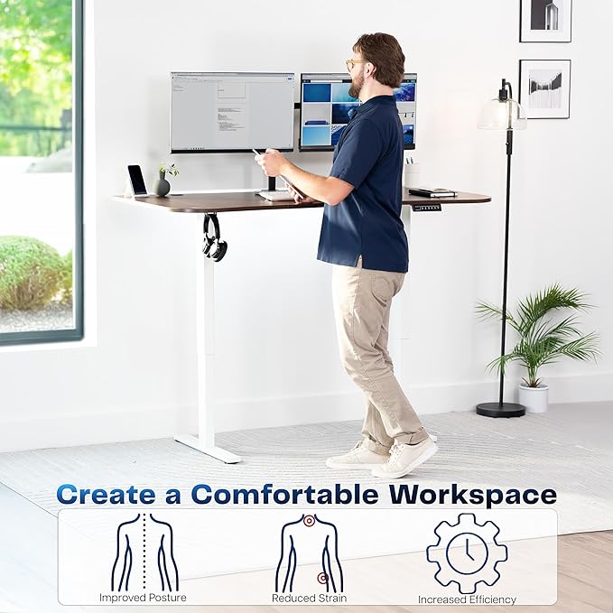 VIVO Electric 63 x 32 in Standing Desk, Memory Height Adjustment, 1B Series - Image 4
