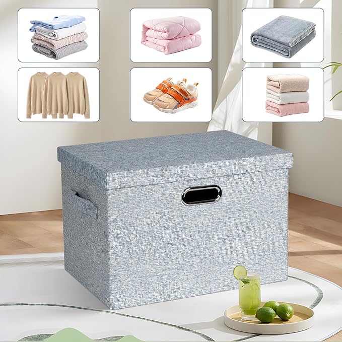 Graciadeco Large 17" 36 Quart Collapsible Stackable Storage Bins - Image 6