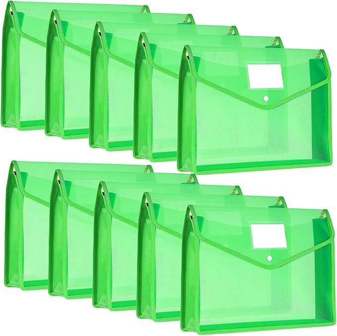 Epakh 10 Pieces Plastic File Folders Envelope Expanding File Wallet Organizer by Epakh