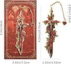 4Pcs Fantasy Sword Bookmarks for Books Journals Planners, Cool Forth Wing Metal - Image 3