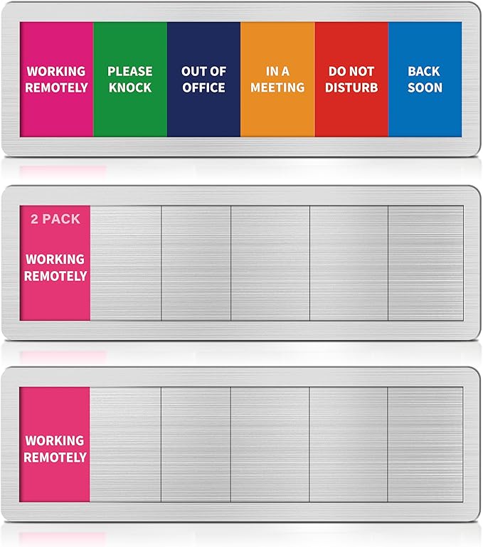 2PK Office Door Signs 6 Options Do Not Disturb, Please Knock, In A Meeting by EliteSign