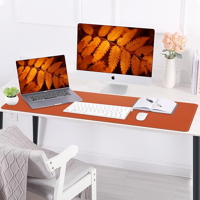 AFIING Leather Desk pad Protector, Large Desk mat - Image 5