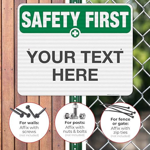 Custom Safety First Sign, OSHA Sign, 24x30 Inches, 3M EGP Reflective .080 - Image 4