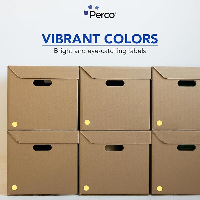 Perco Metallic Gold 1" Round Circle Dot Sticker Labels - Image 6