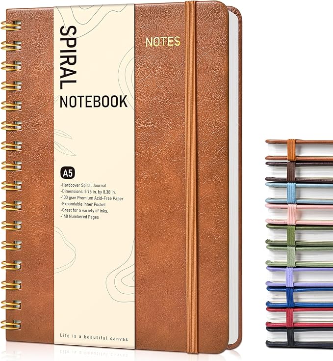 Dotted Spiral Journal Notebook, A5 Hardcover Spiral Journals by Unknown