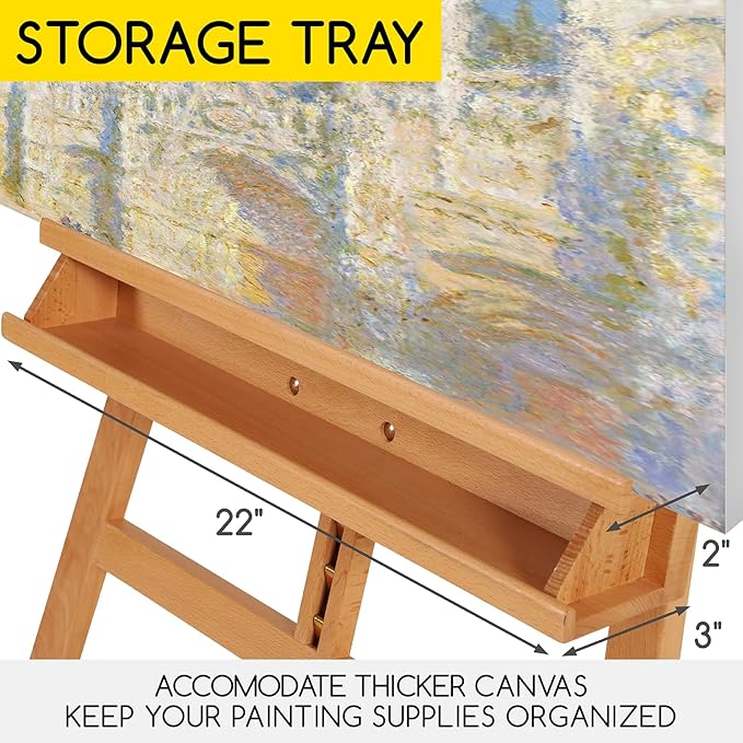 MEEDEN Large Painters Easel Adjustable Solid Beech Wood Artist Easel, Studio - Image 4