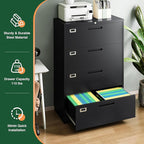 Letaya File Cabinets, 4 Drawer Metal Lateral Filing Organization Storage - Image 9