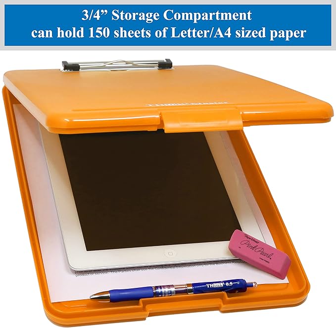 Think2Master Orange Plastic Storage Clipboard. | 25% Heavier & Sturdier| Heavy - Image 3