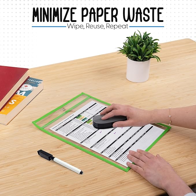 Essex Wares - 25 Pack, Job Ticket Holders, Reusable & Easy Erase Plastic - Image 3