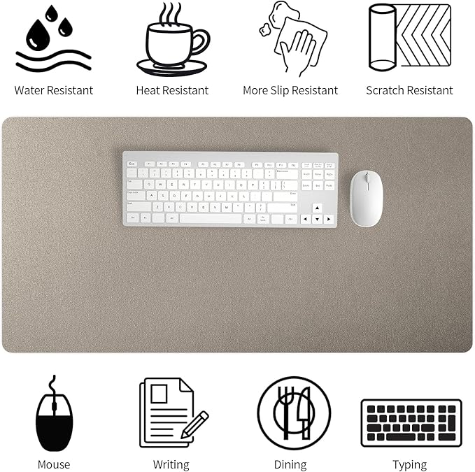 Bloss Pearl Gray Desk Mat 31.5"x15.7", Desk Matt - Image 5