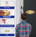 Restroom Sign Sticker for Business & Home, Self-Adhesive Brushed Gold Elegant - Image 5