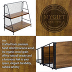 MyGift 2 Tier Premium Acacia Solid Wood Desk Shelf - Image 4