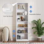 BORNOON 75" Tall Bookshelf, 6-Tier Floor Standing Bookcase - Image 5