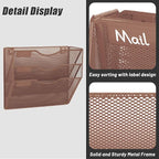 EASEPRES 3 Pocket Mesh Hanging Wall File Organizer, Wall Mounted Mail Paper - Image 5