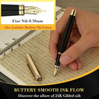 BEILUNER 316 Fountain Pen, Stunning Luxury Blackwood, 24K Gilded Nib, Gorgeous - Image 5