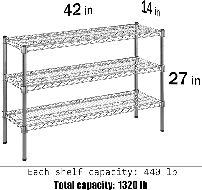 Regal Altair 14" Deep x 42" Wide x 27" Height Wire Shelving Kit | 3-Tier | NSF - Image 3