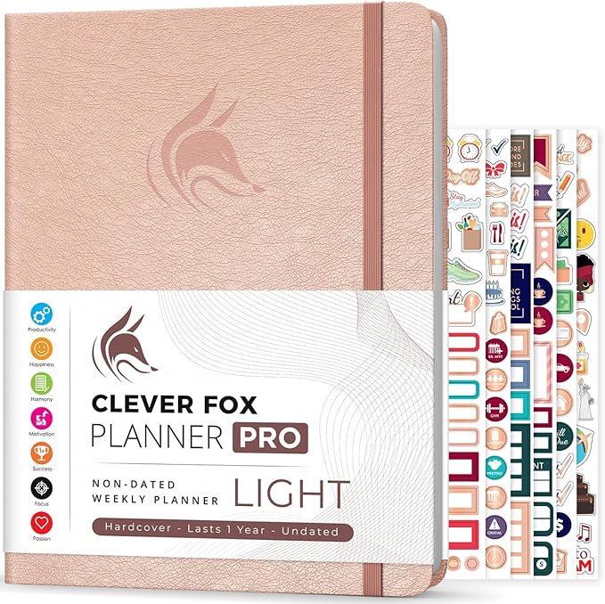 Clever Fox Planner PRO Light – Weekly & Monthly Life Planner to Increase by CleverFox