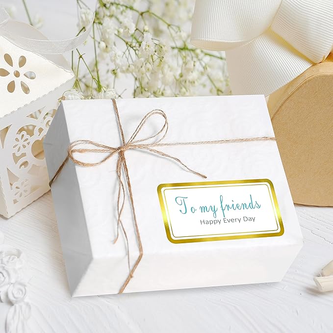 200 PCS Gold Metallic Name Labels, Blank Name Tag Stickers - Image 5
