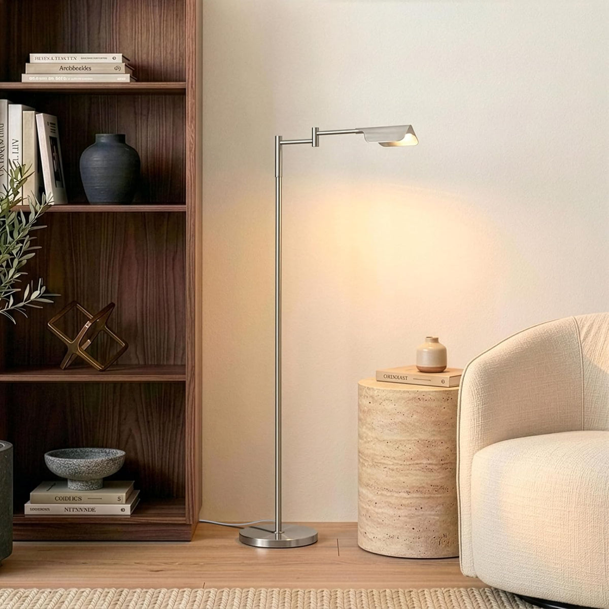 Brightech Leaf Pharmacy LED Reading Lamp, Dimmable Floor Lamp with Easy Adjus...
