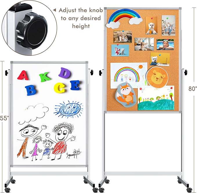 Double Sided Cork Board White Board, 32 x 48 inches Large Cork Board - Image 3