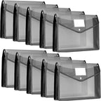 10 Pieces Plastic File Folders Envelope Expanding File Wallet Organizer by Epakh