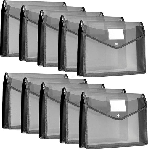 10 Pieces Plastic File Folders Envelope Expanding File Wallet Organizer by Epakh