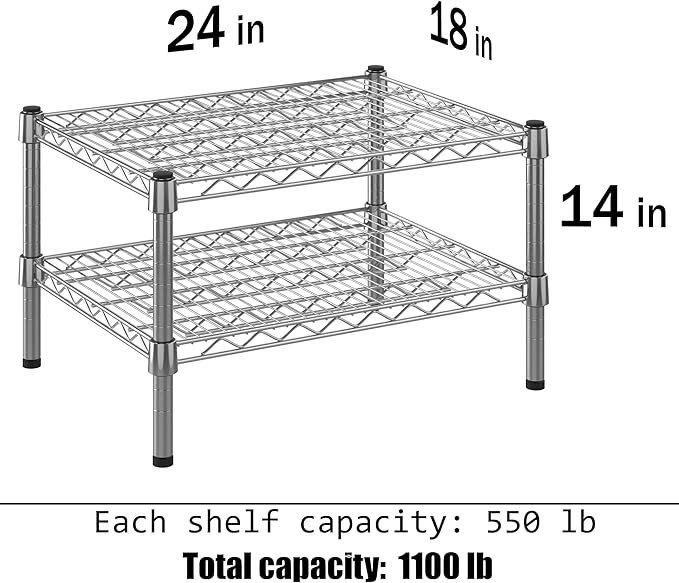Regal Altair 18" Deep x 24" Wide x 14" Height Wire Shelving Kit | 2-Tier | NSF - Image 3