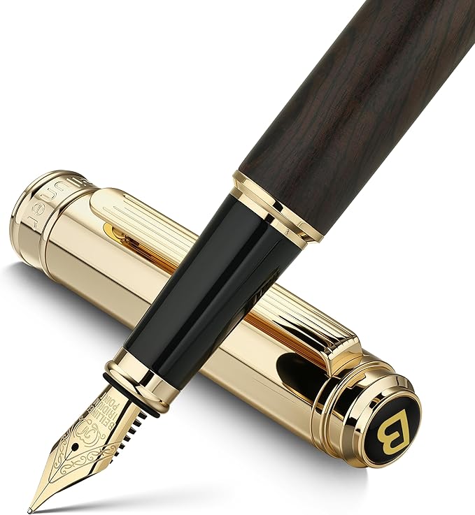 BEILUNER 316 Fountain Pen, Stunning Luxury Blackwood, 24K Gilded Nib, Gorgeous by BEILUNER
