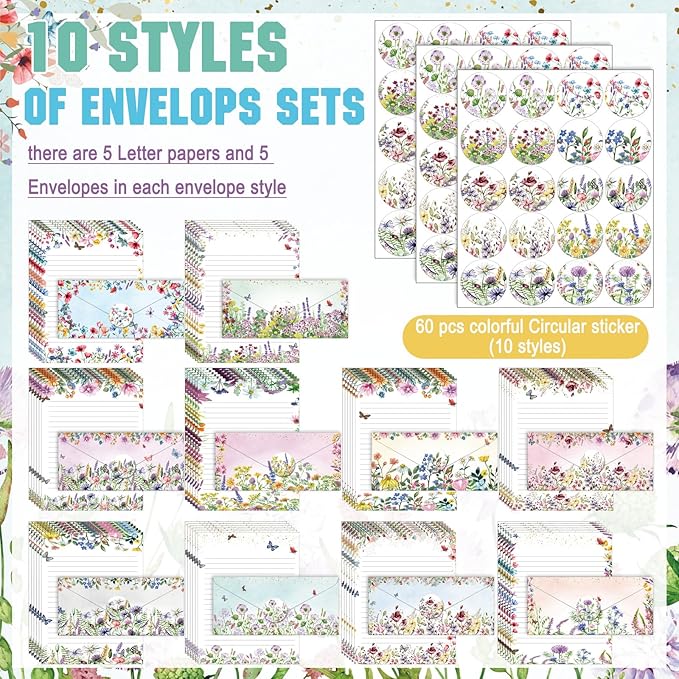 TaoBary 160 Pcs Stationery Paper Set 50 Double Sided Stationery Papers - Image 4