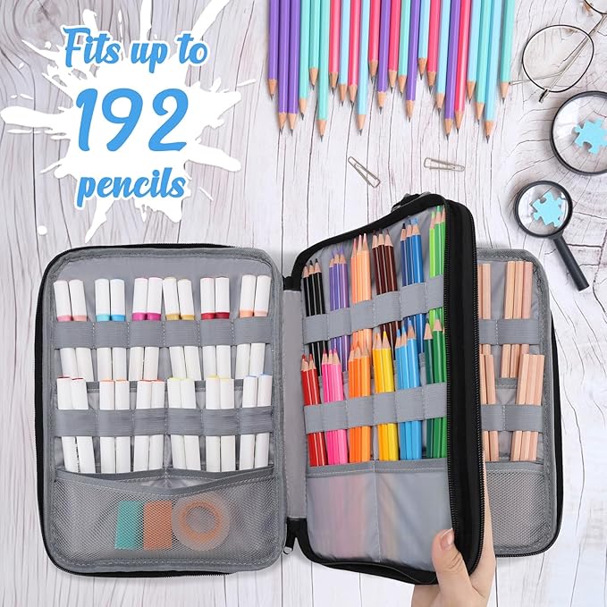 VASCHY Colored Pencil Case, Corduroy Large Pencil Pouch - Image 5