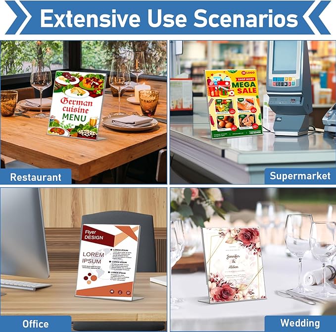 Acrylic Sign Holder 4x6 Inches, 16 Pack Clear Plastic Table Flyer Display Stand - Image 5