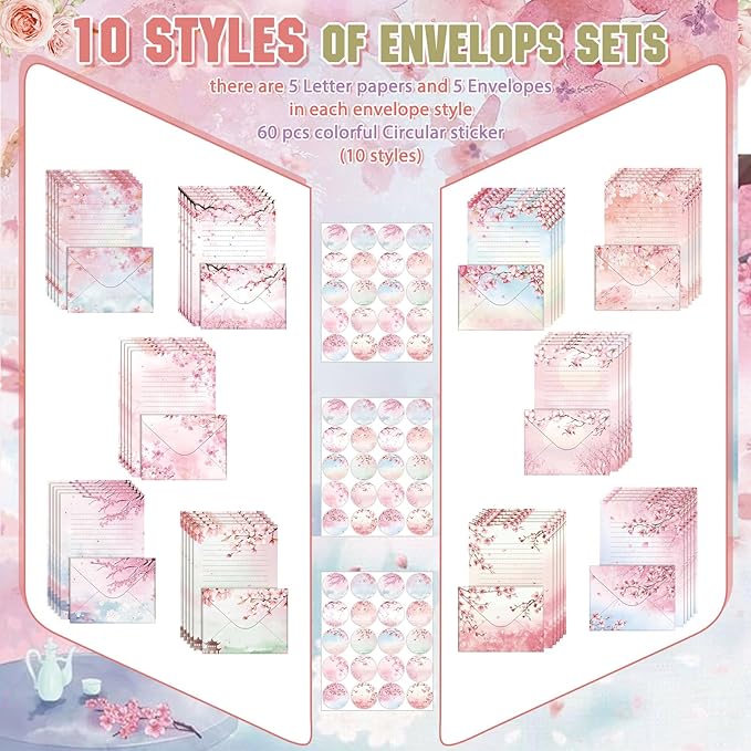 TaoBary 160 Pcs Stationery Paper Set 50 Double Sided Stationery Papers - Image 4