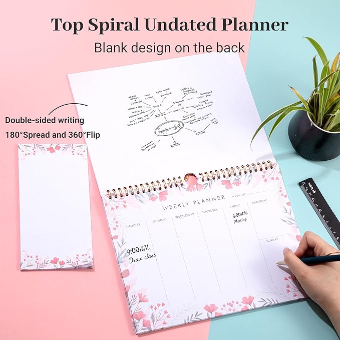 8.5x11 Weekly Planner Notepad Undated To Do List Note pad 52 Weekly Desk Wall - Image 5