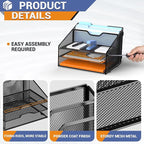GAWERK Letter Tray Organizer, Mesh Desk File Organizer - Image 3