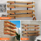 32" lumber storage rack, upgrade folding lumber rack, front angle view